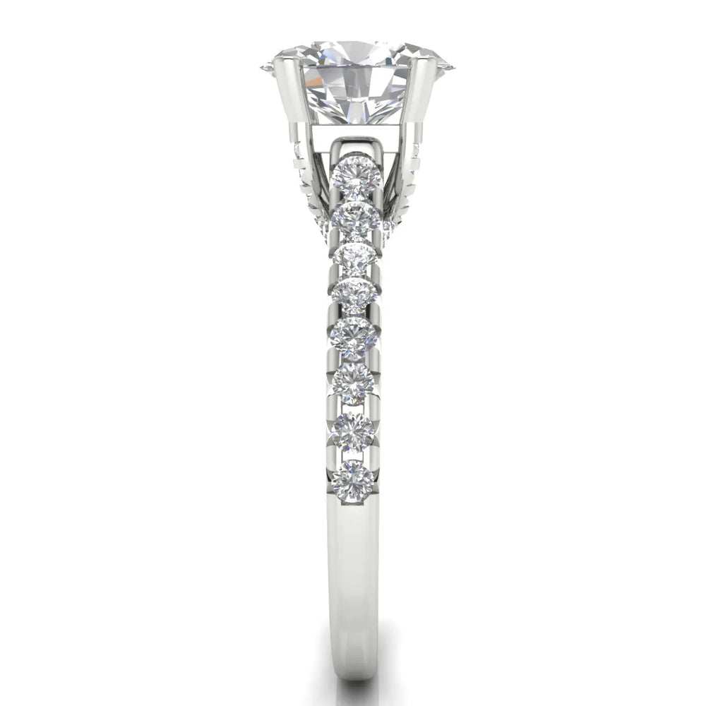 Classic Pavé Accent Solitaire Ring
