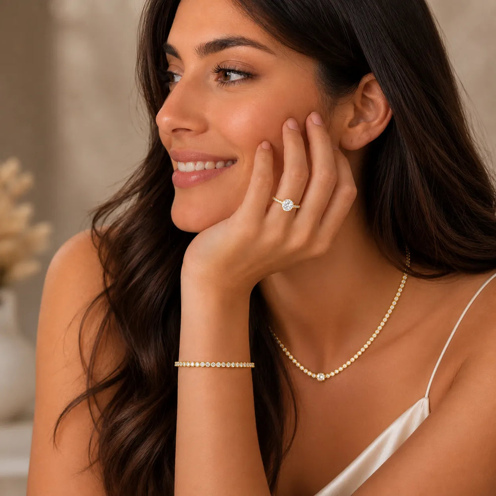 Classic Pavé Accent Solitaire Ring