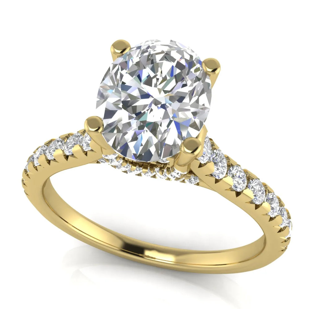 Classic Pavé Accent Solitaire Ring