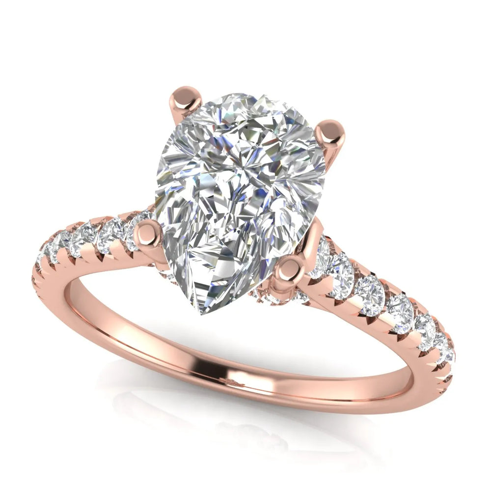 Classic Pavé Accent Solitaire Ring