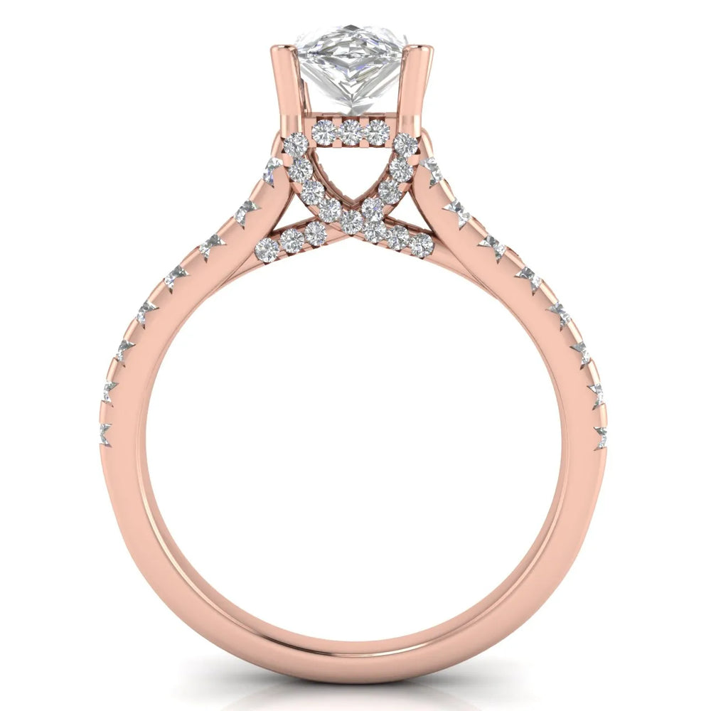 Classic Pavé Accent Solitaire Ring