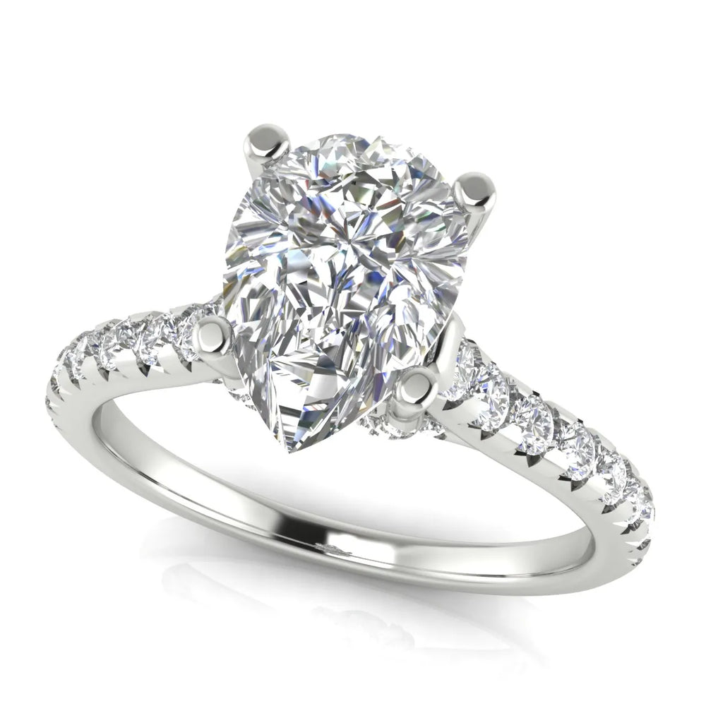 Classic Pavé Accent Solitaire Ring