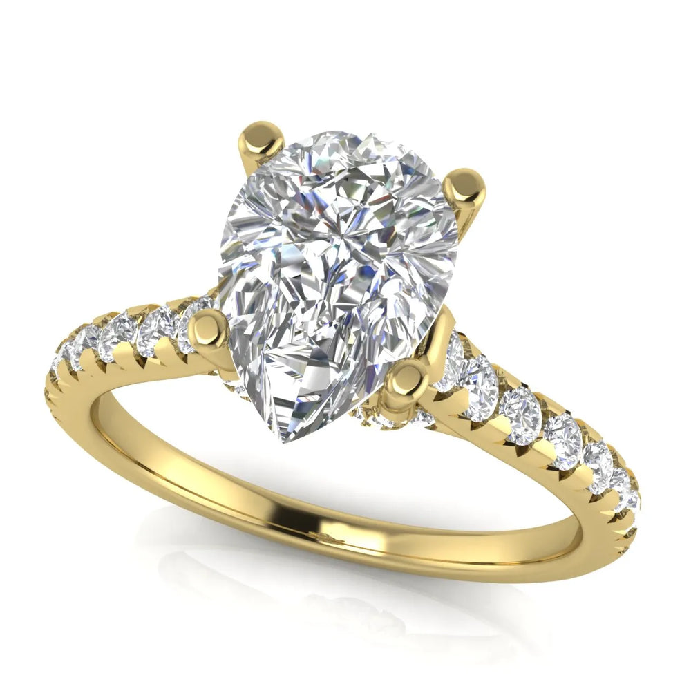 Classic Pavé Accent Solitaire Ring