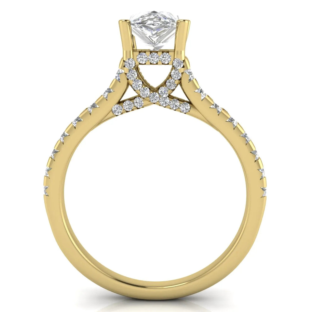 Classic Pavé Accent Solitaire Ring