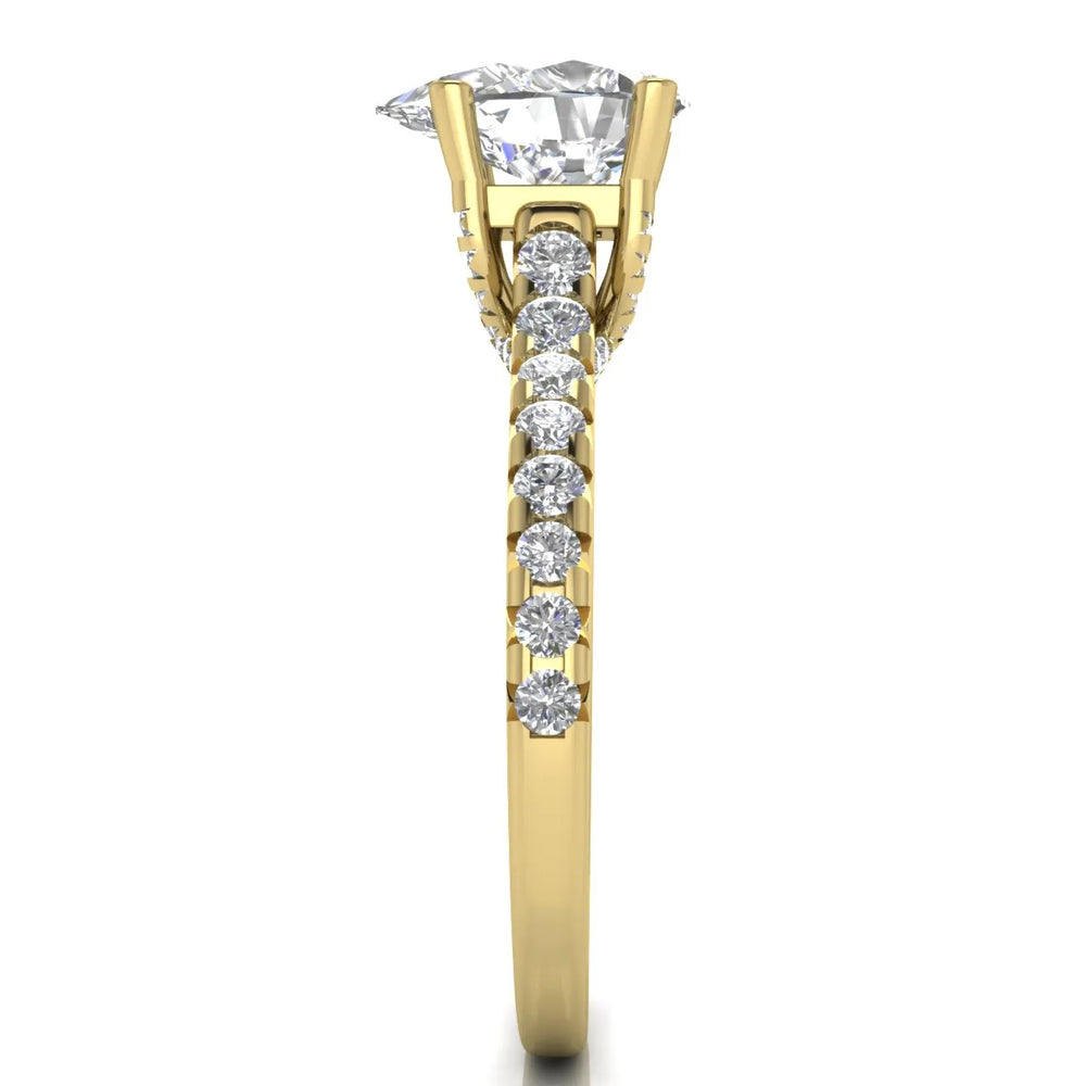 Classic Pavé Accent Solitaire Ring