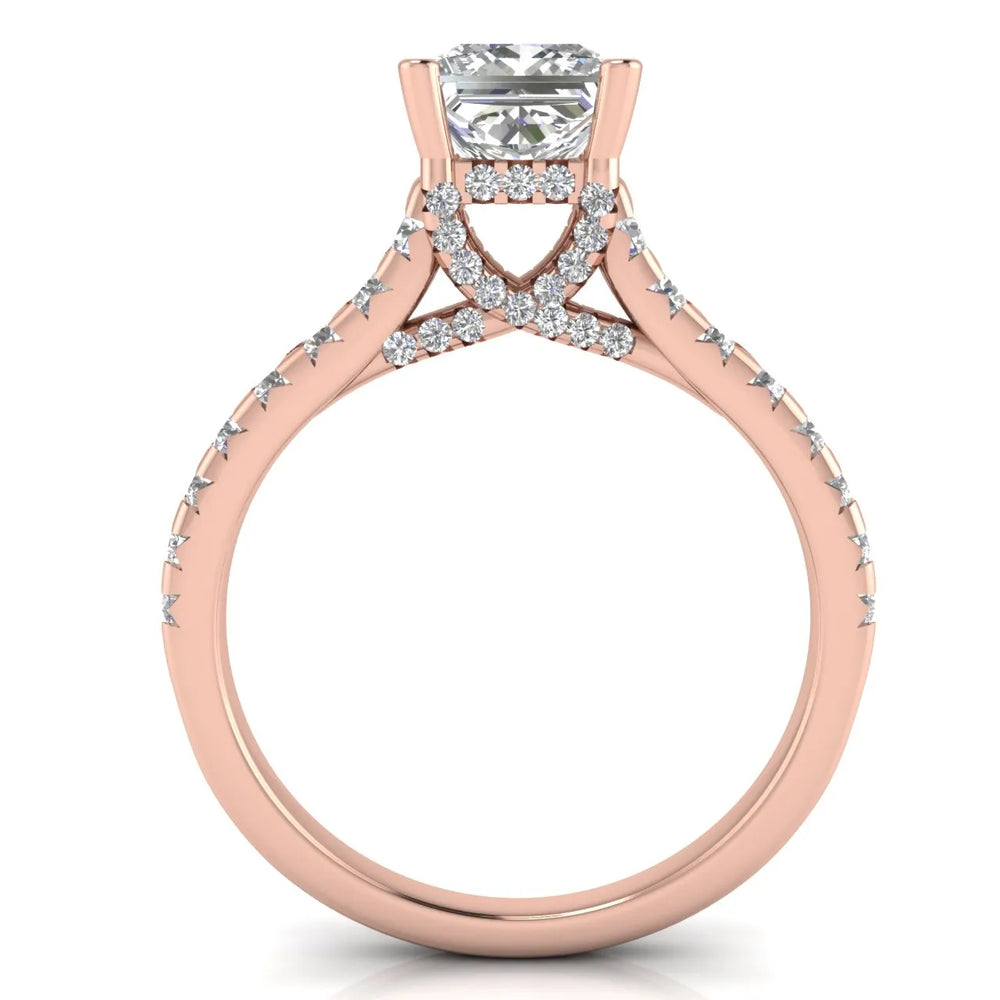 Classic Pavé Accent Solitaire Ring