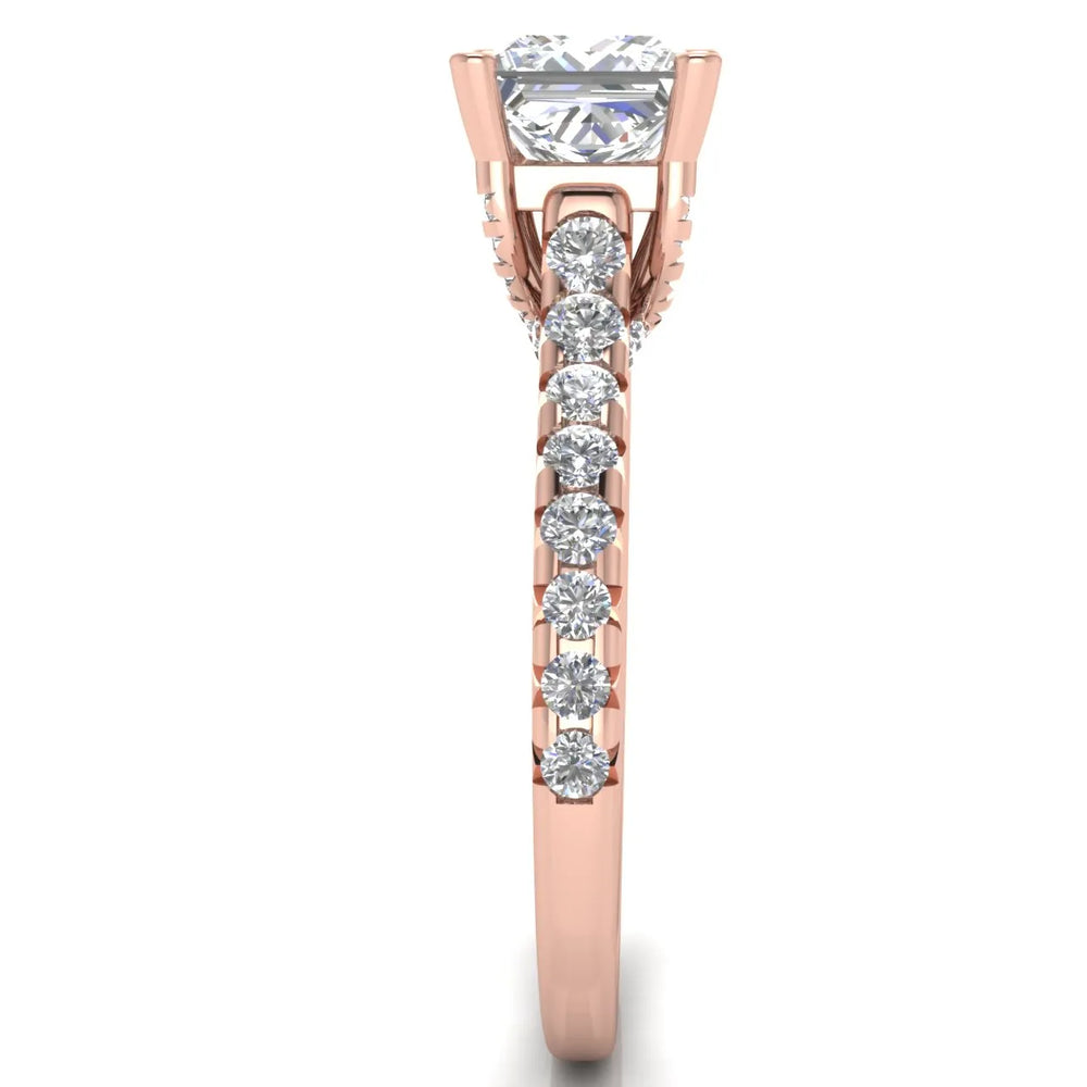 Classic Pavé Accent Solitaire Ring