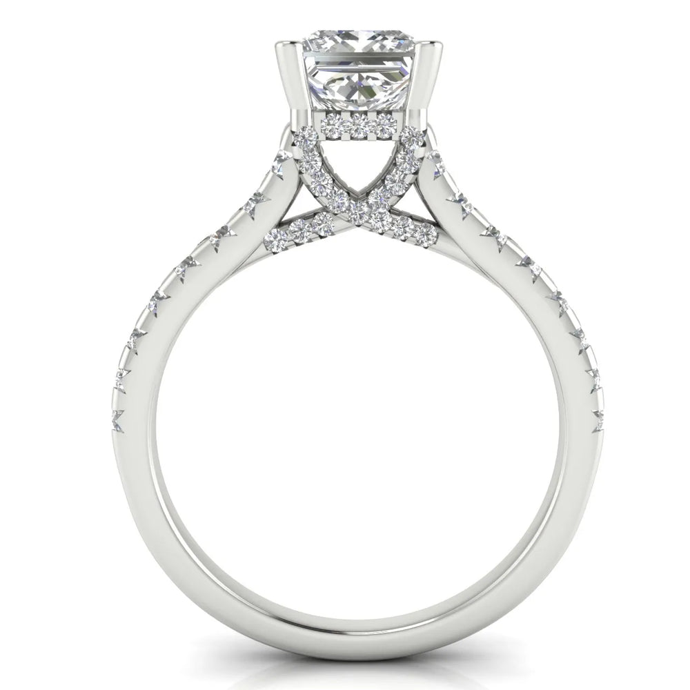 Classic Pavé Accent Solitaire Ring
