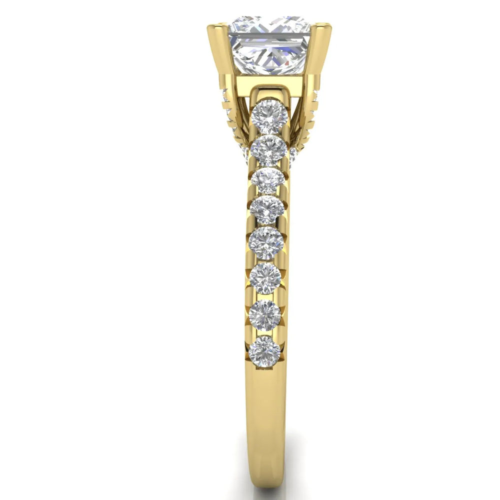 Classic Pavé Accent Solitaire Ring