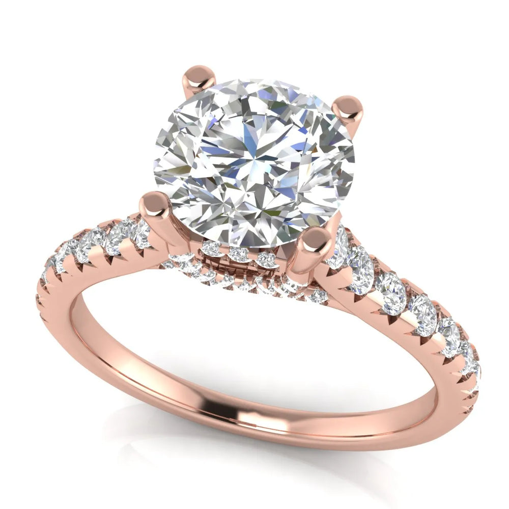 Classic Pavé Accent Solitaire Ring