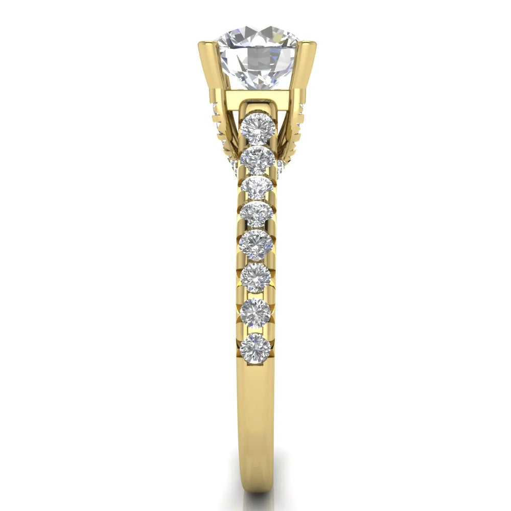 Classic Pavé Accent Solitaire Ring