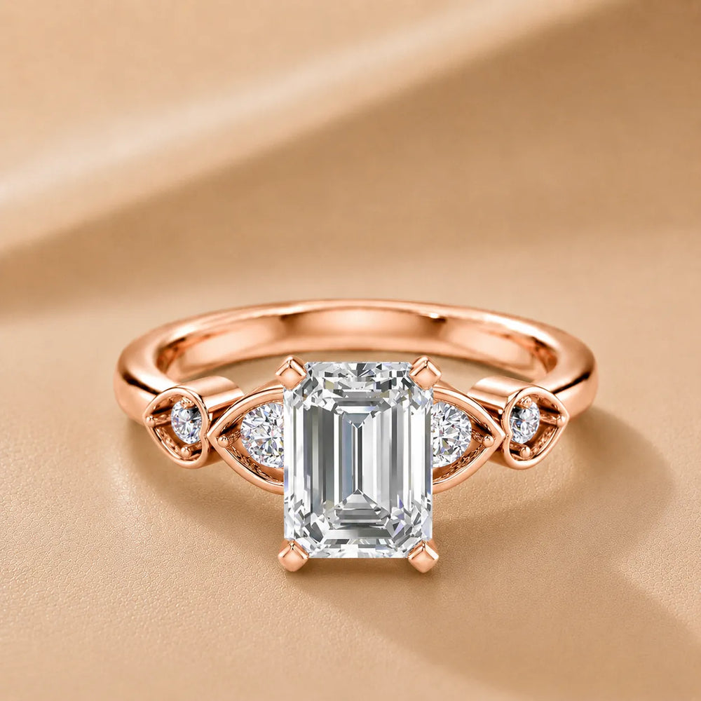 Classic Solitaire Ring with Vintage-Inspired Accent Details