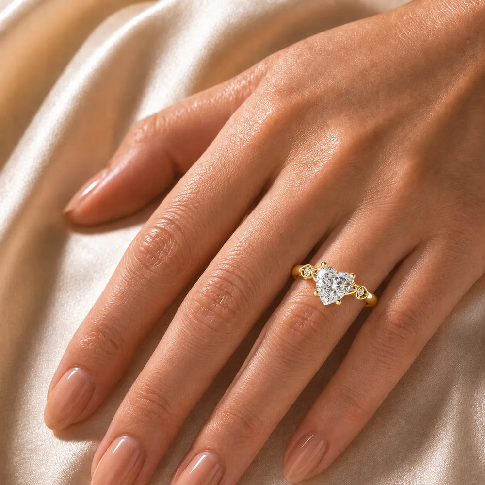 Classic Solitaire Ring with Vintage-Inspired Accent Details