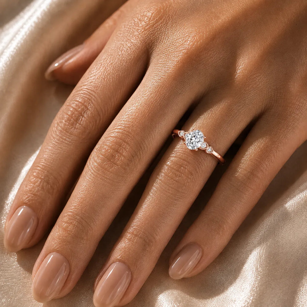 Classic Solitaire Ring with Vintage-Inspired Accent Details