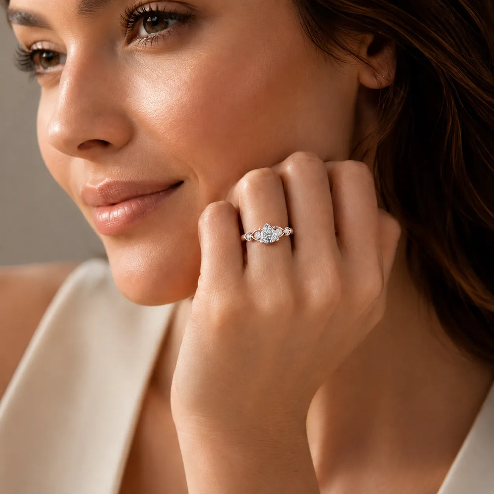Classic Solitaire Ring with Vintage-Inspired Accent Details