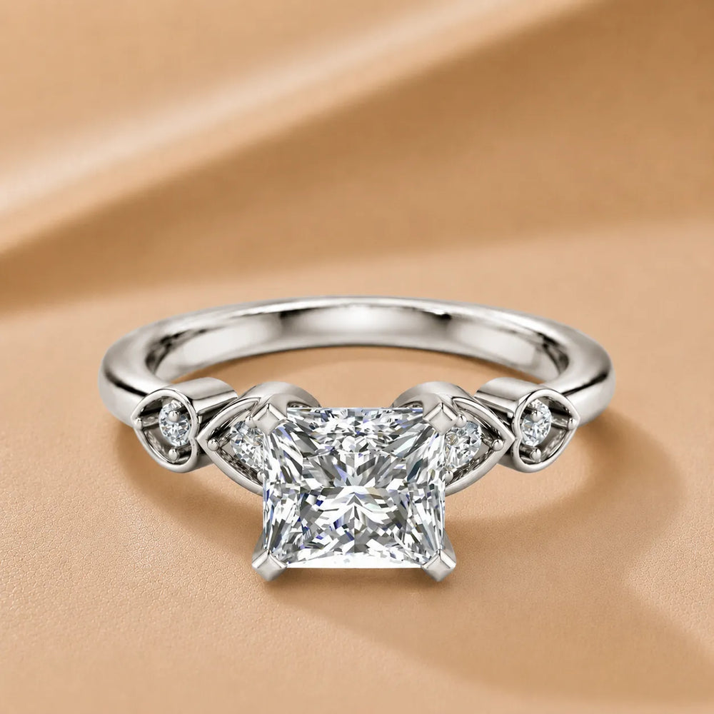 Classic Solitaire Ring with Vintage-Inspired Accent Details