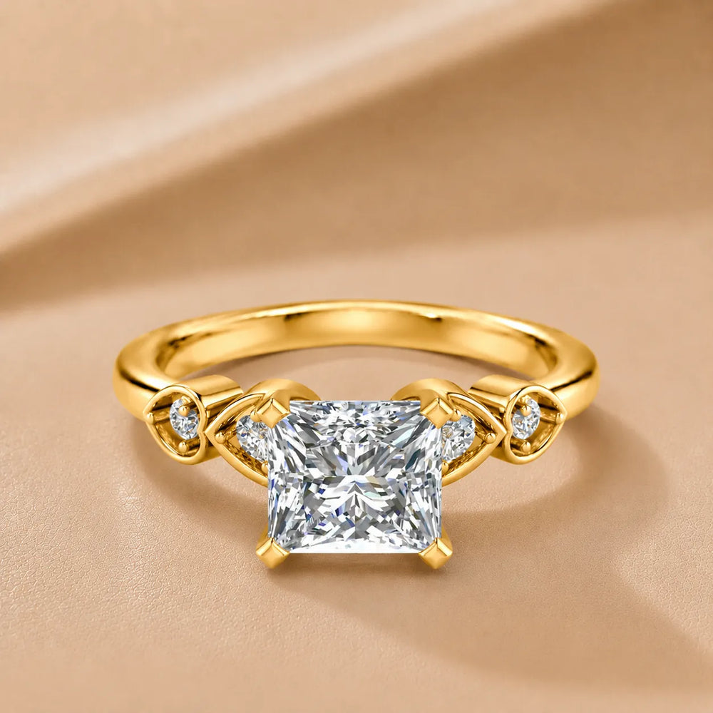 Classic Solitaire Ring with Vintage-Inspired Accent Details