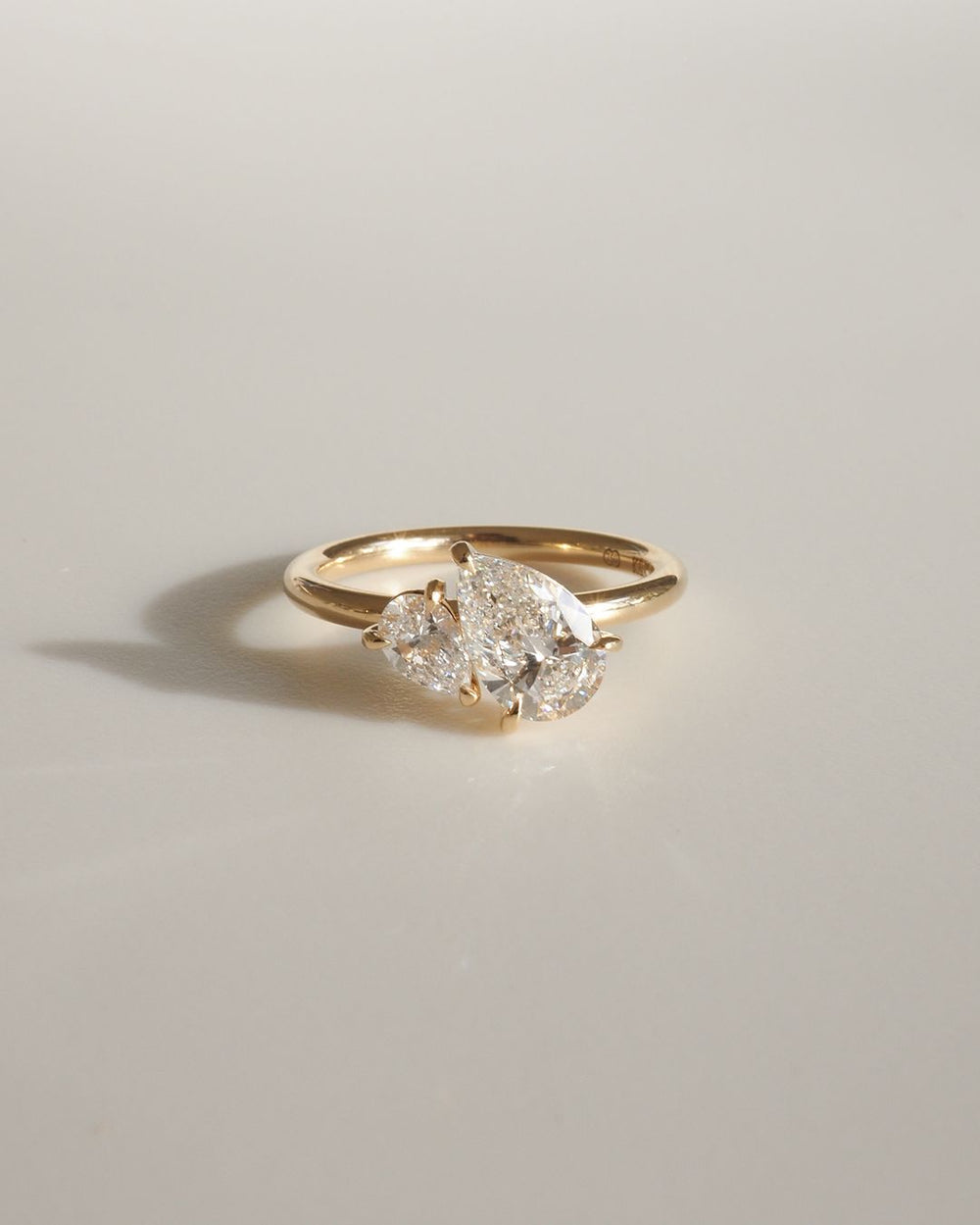 Elongated Pear Cut Labgrown Engagement Ring
