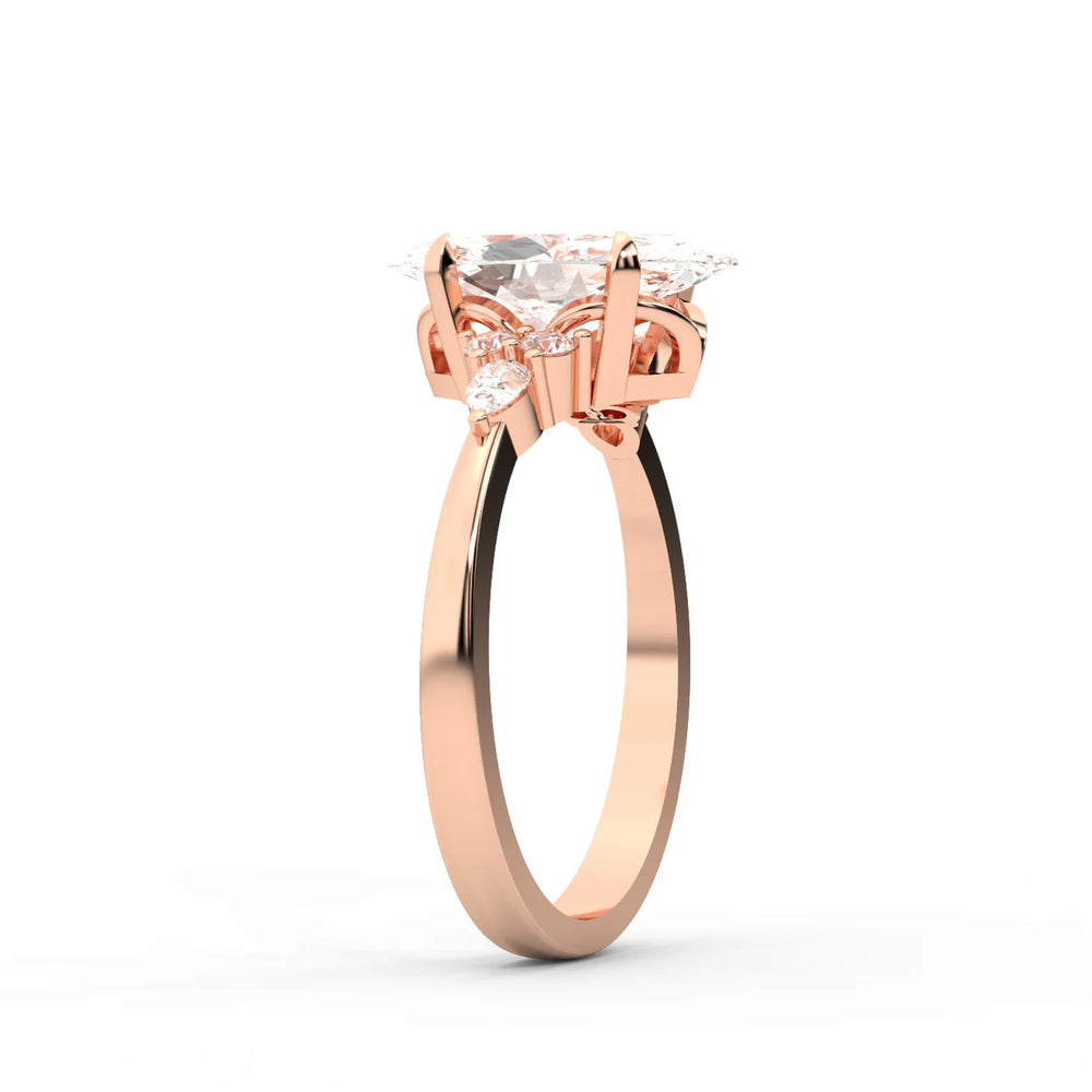 Amelia Three Stone Round Diamond Engagement Ring