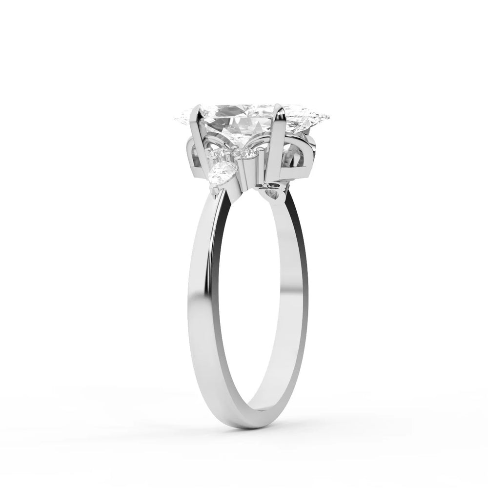 Amelia Three Stone Round Diamond Engagement Ring