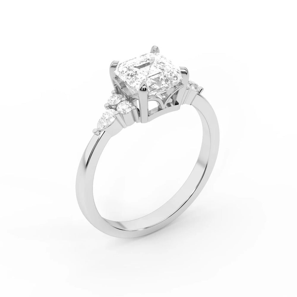 Amelia Three Stone Round Diamond Engagement Ring