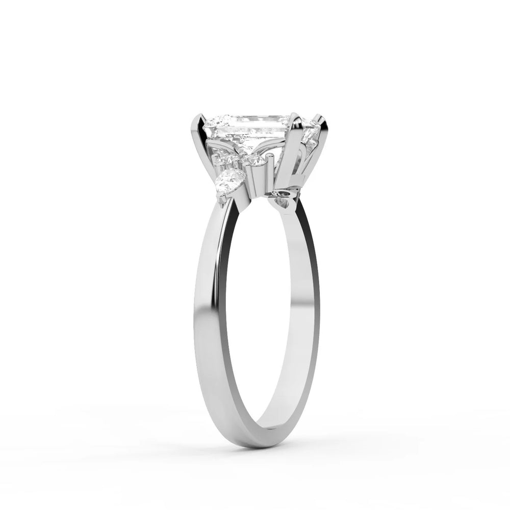 Amelia Three Stone Round Diamond Engagement Ring