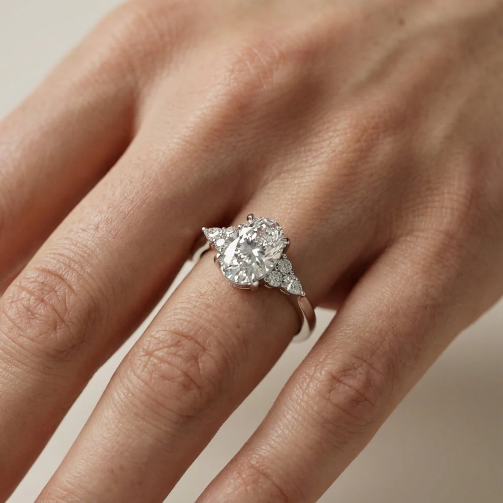 Amelia Three Stone Princess Diamond Engagement Ring