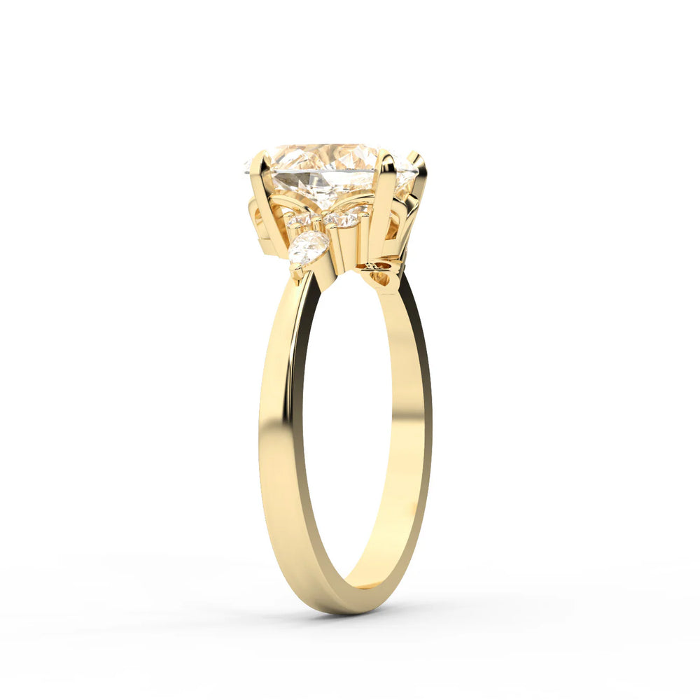 Amelia Three Stone Round Diamond Engagement Ring