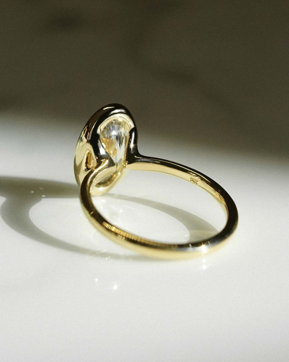 Bezel Set Oval Cut Labgrown Engagement Ring