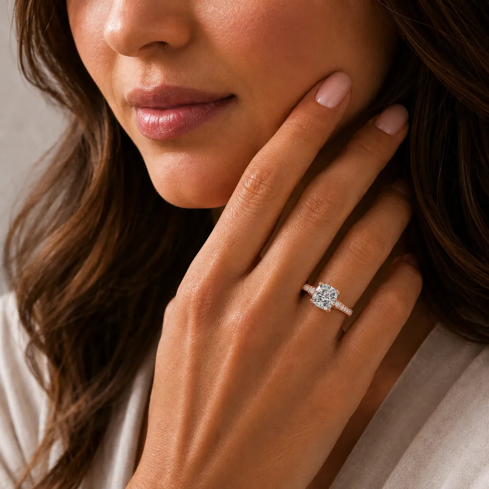 Vintage-Inspired Solitaire Ring with Accent Stone Details