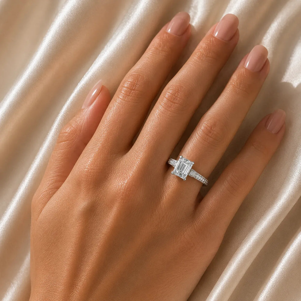 Vintage-Inspired Solitaire Ring with Accent Stone Details