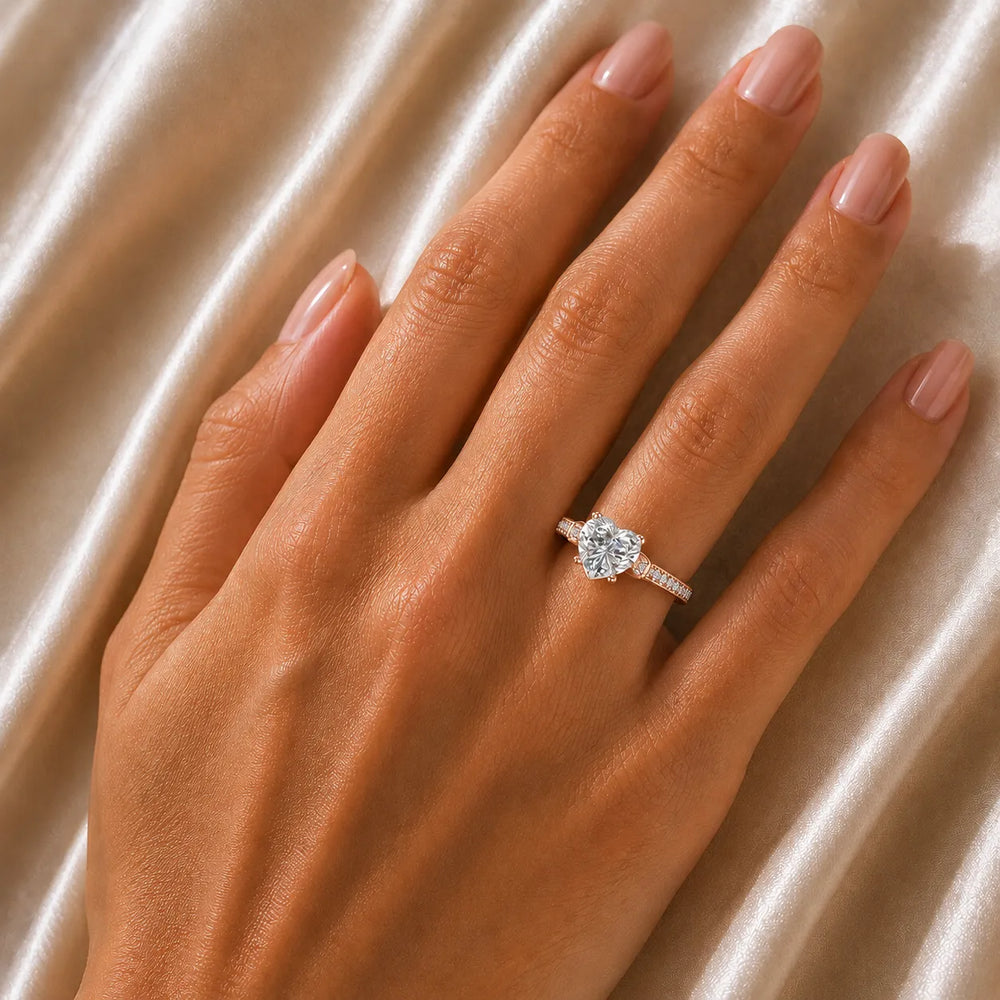 Vintage-Inspired Solitaire Ring with Accent Stone Details