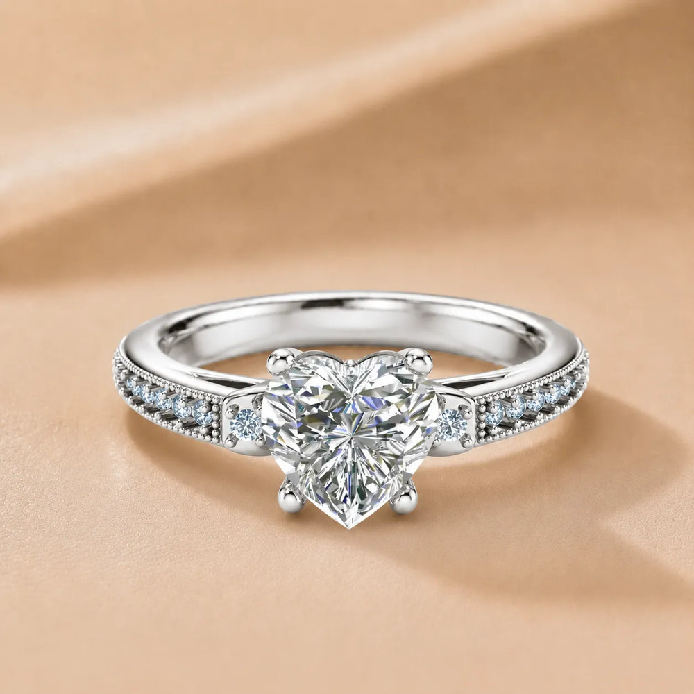 Vintage-Inspired Solitaire Ring with Accent Stone Details