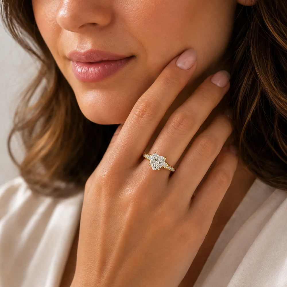 Vintage-Inspired Solitaire Ring with Accent Stone Details