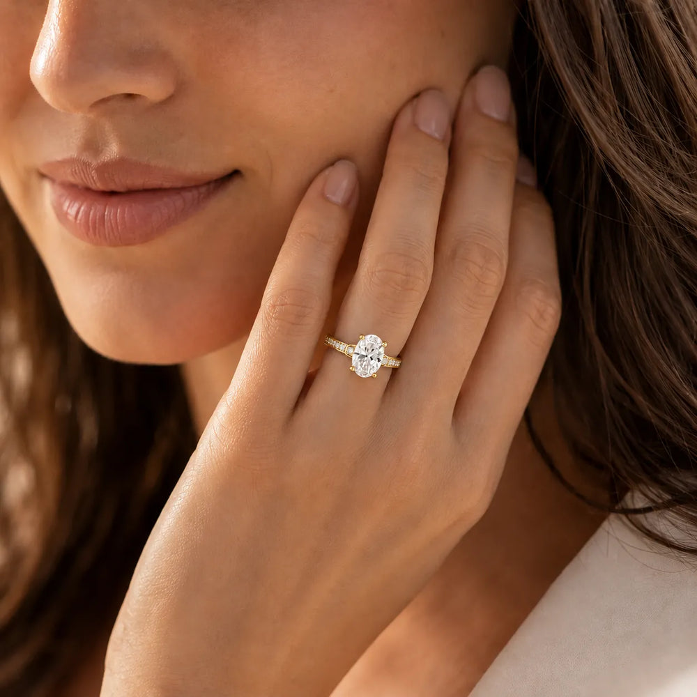 Vintage-Inspired Solitaire Ring with Accent Stone Details