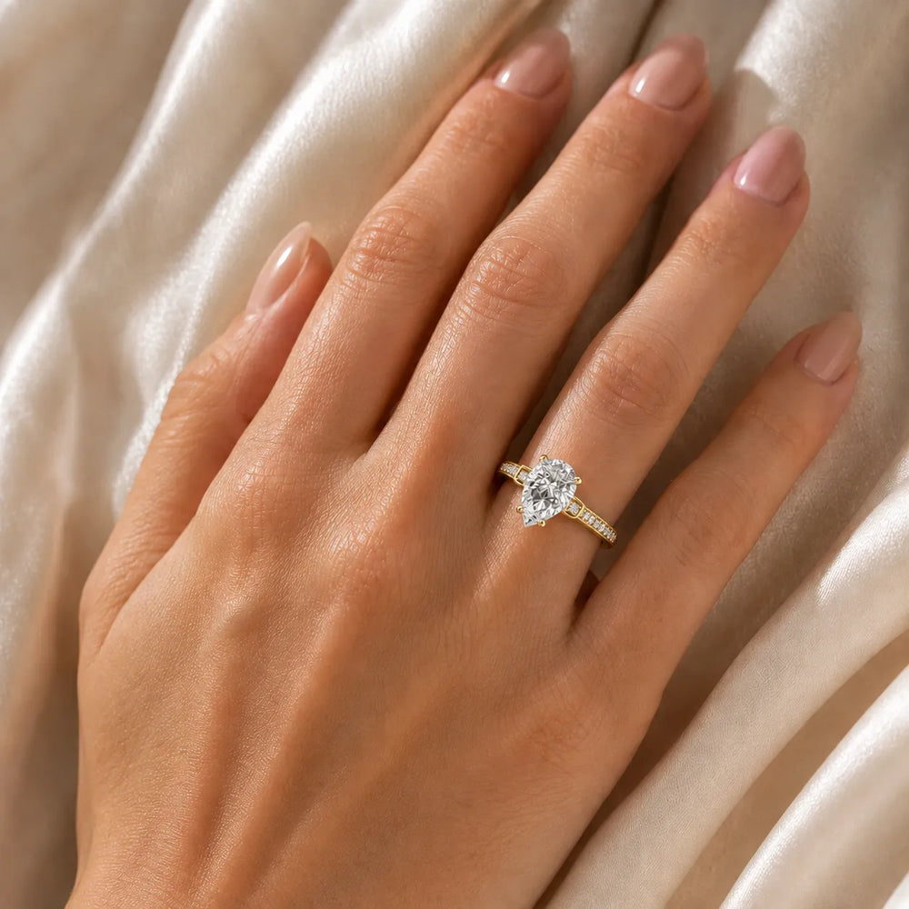 Vintage-Inspired Solitaire Ring with Accent Stone Details