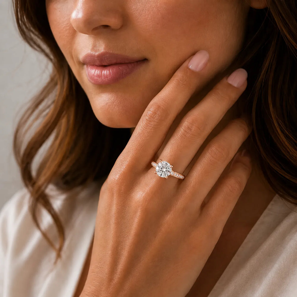 Vintage-Inspired Solitaire Ring with Accent Stone Details