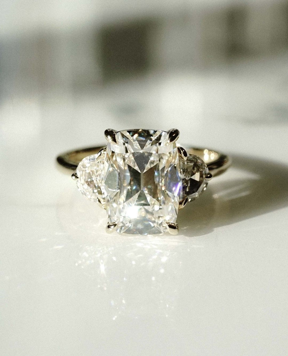 Old Mine Cushion Cut Labgrown Engagement Ring