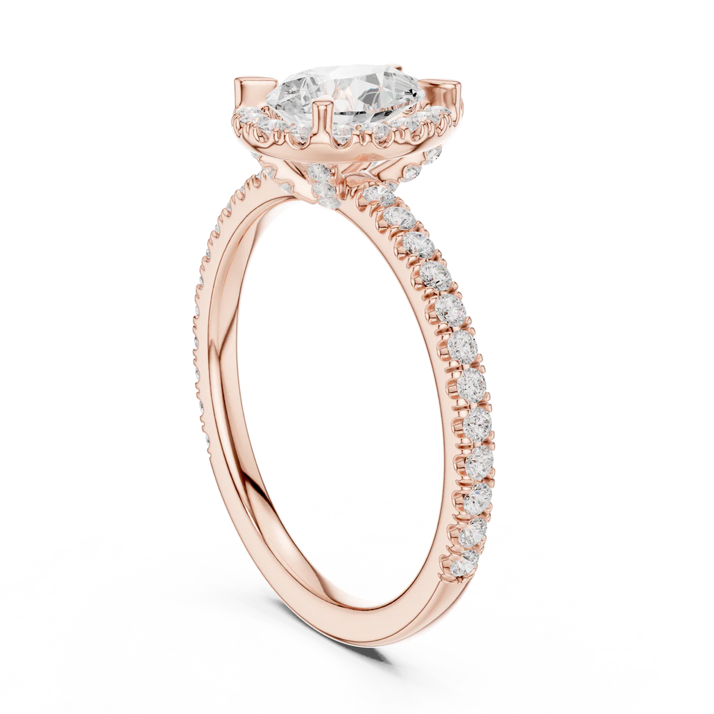 Aurora Halo Pear Diamond Engagement Ring