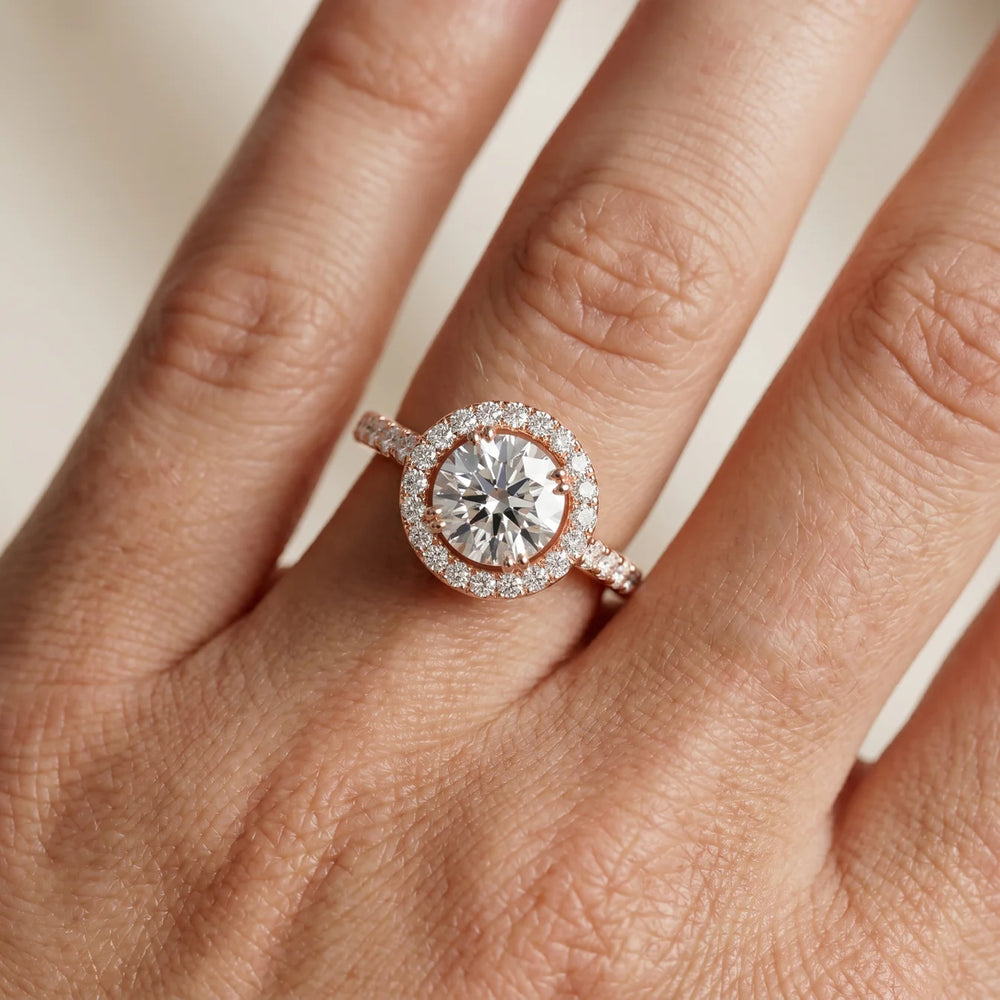 Aurora Halo Round Diamond Engagement Ring