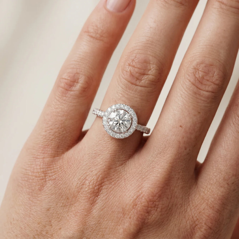 Aurora Halo Round Diamond Engagement Ring
