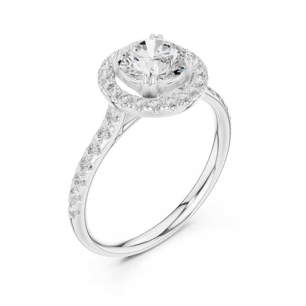 Aurora Halo Round Diamond Engagement Ring