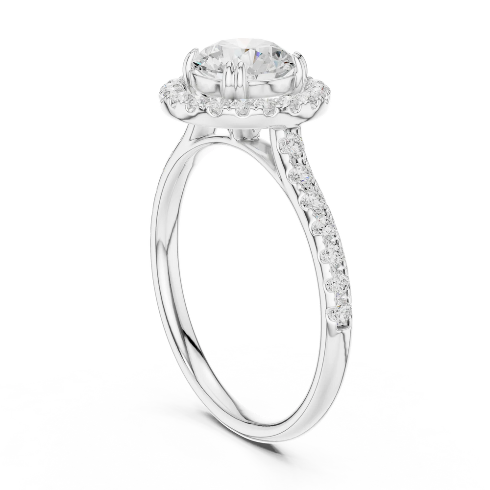 Aurora Halo Round Diamond Engagement Ring