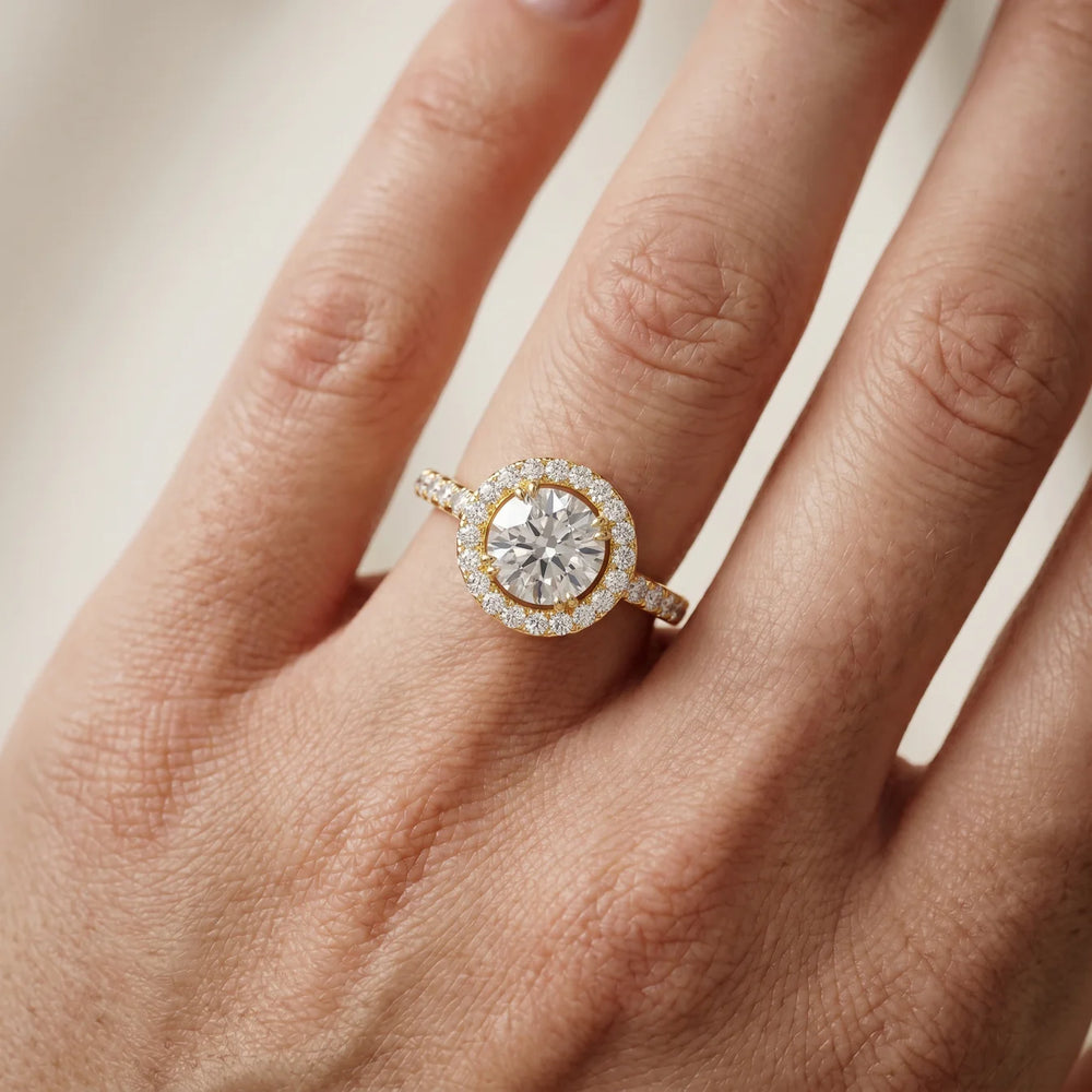 Aurora Halo Round Diamond Engagement Ring