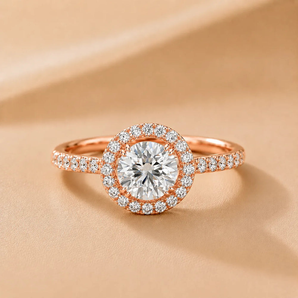 Aurora Halo Round Diamond Engagement Ring