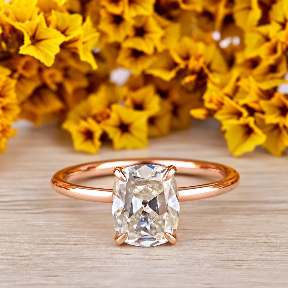 Old Mine Cushion Cut Labgrown Ring