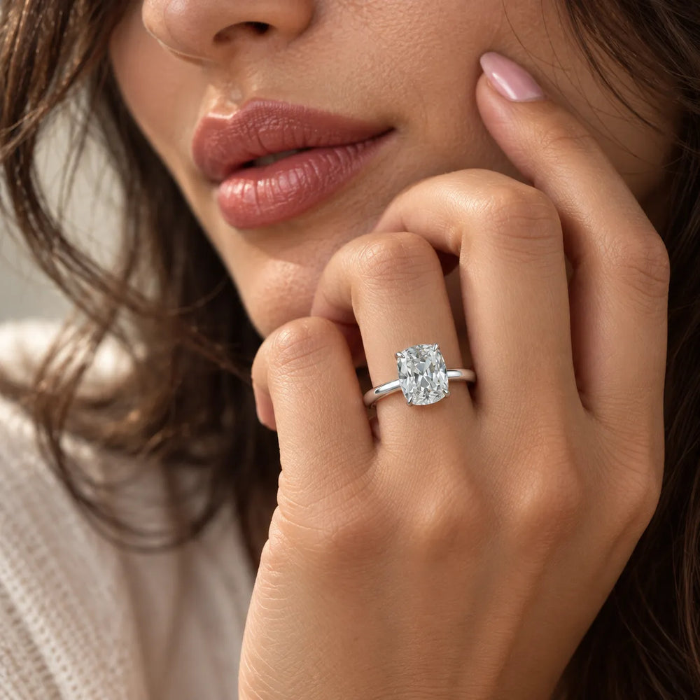 Old Mine Cushion Cut Labgrown Ring