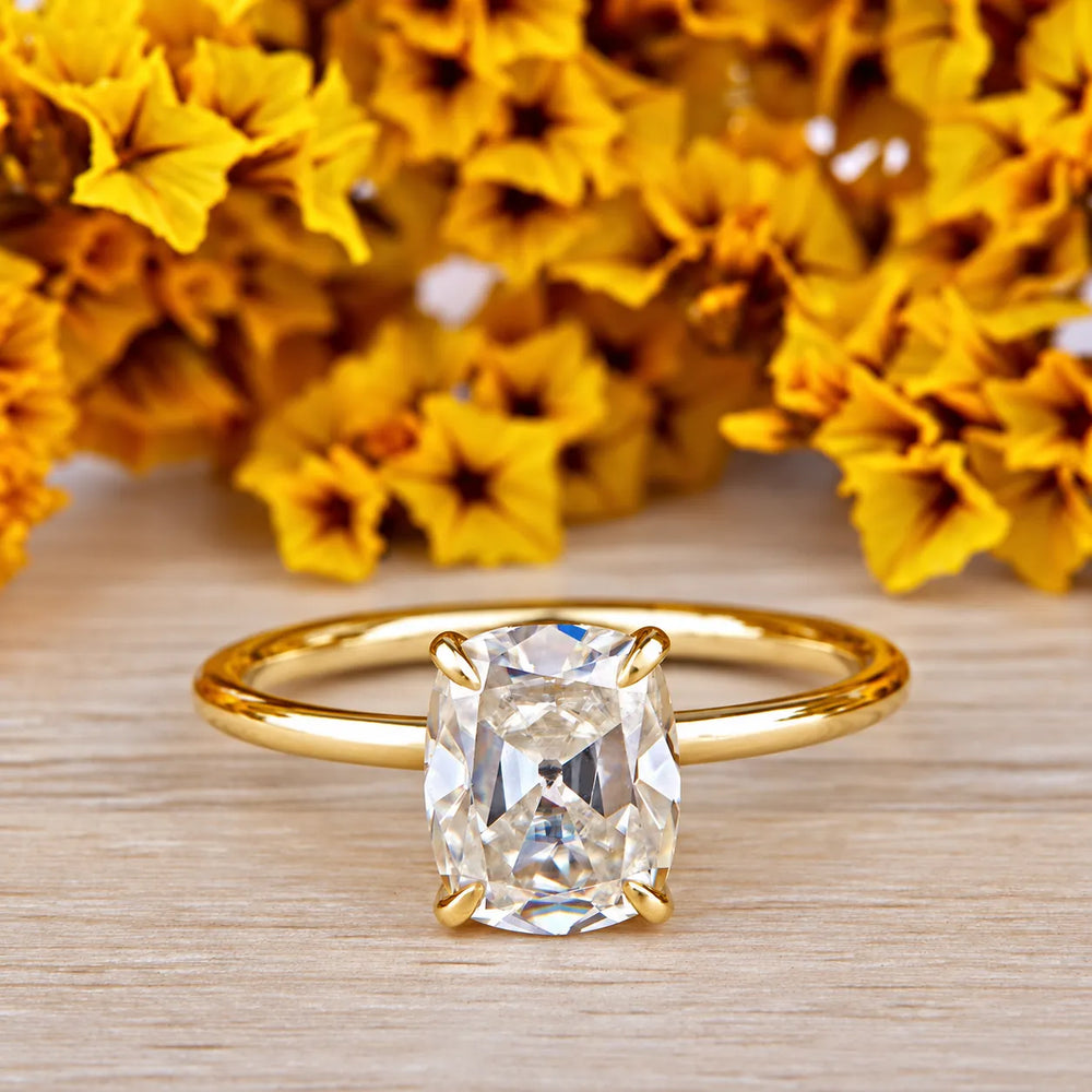 Old Mine Cushion Cut Labgrown Ring