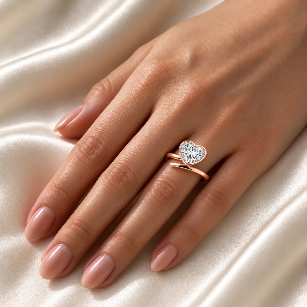 Elegant Pear-Cut Bezel Wrap Diamond Ring