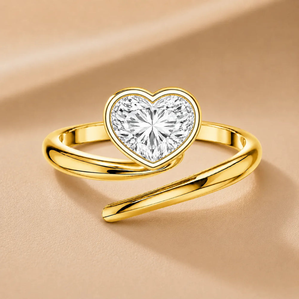 Elegant Pear-Cut Bezel Wrap Diamond Ring